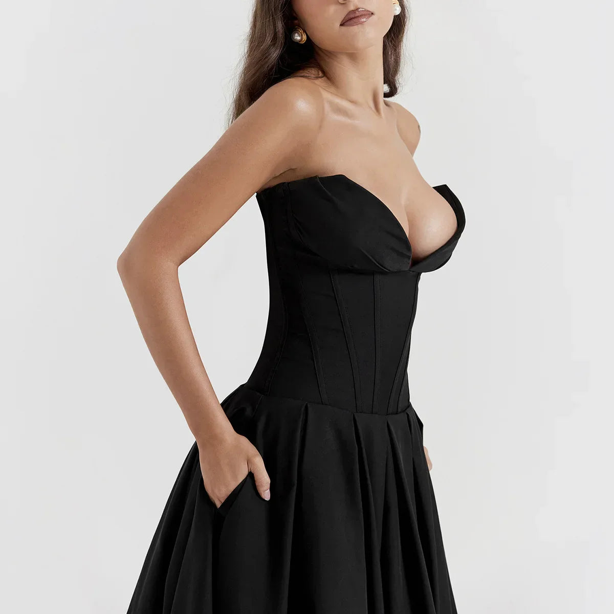 Damen-Midikleid, Empire-Schnitt, weich, Polyester-6