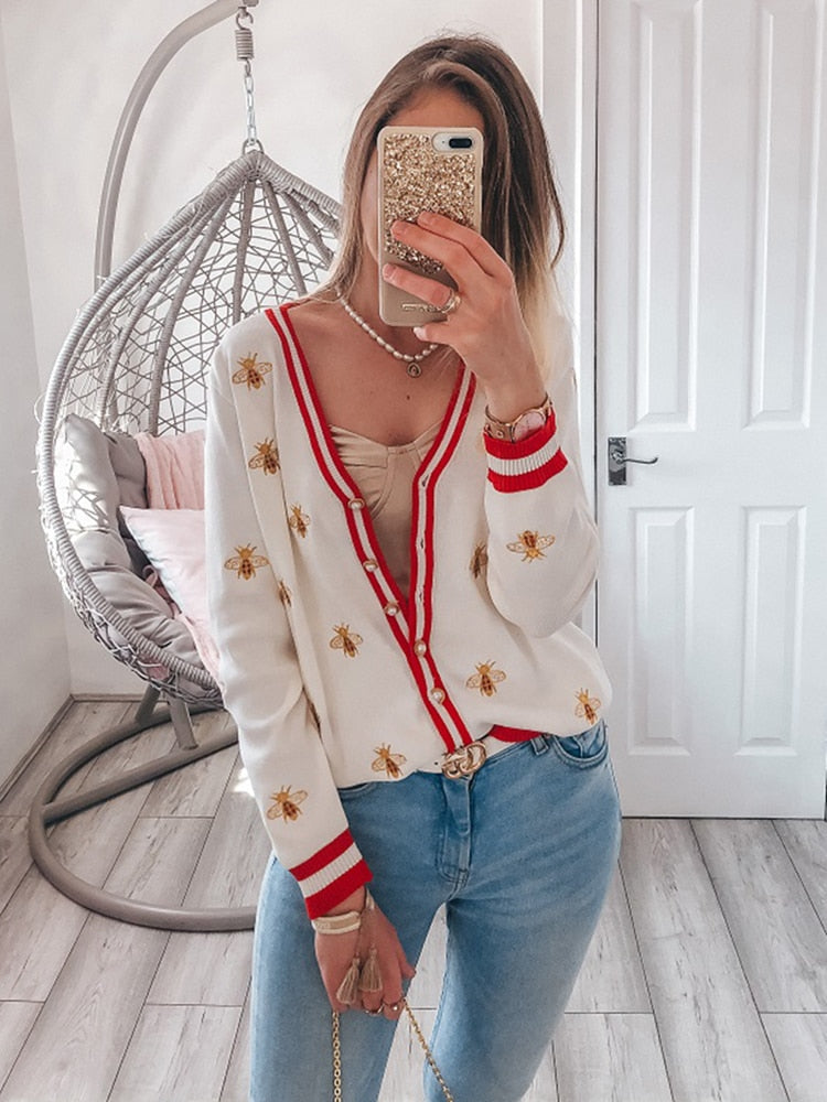 Damen-Cardigan, lässige Viskose, mit Tierdesign-5