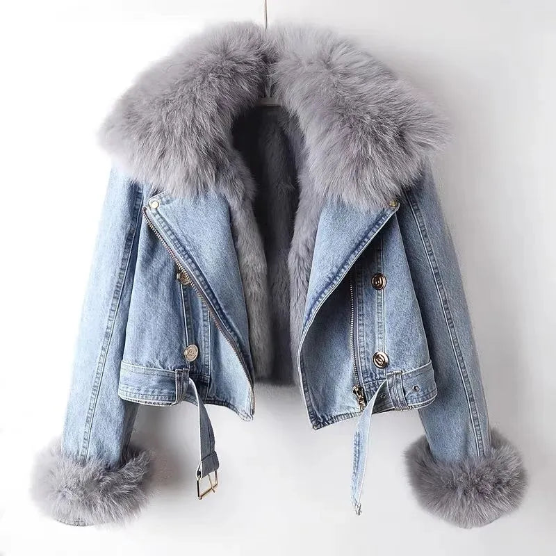 Damen Winterweste Kurz Bio-Denim-1