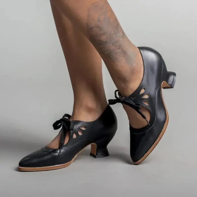 Damen Schuhe Spitze Zehenpartie Mittlerer Absatz PU-Material Elegant Komfort-2