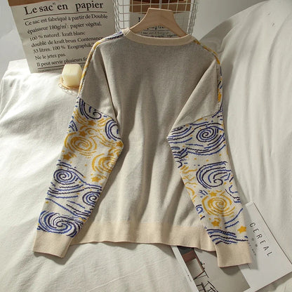 Damen-Pullover, cartoones Design, Polyester und Baumwolle-4
