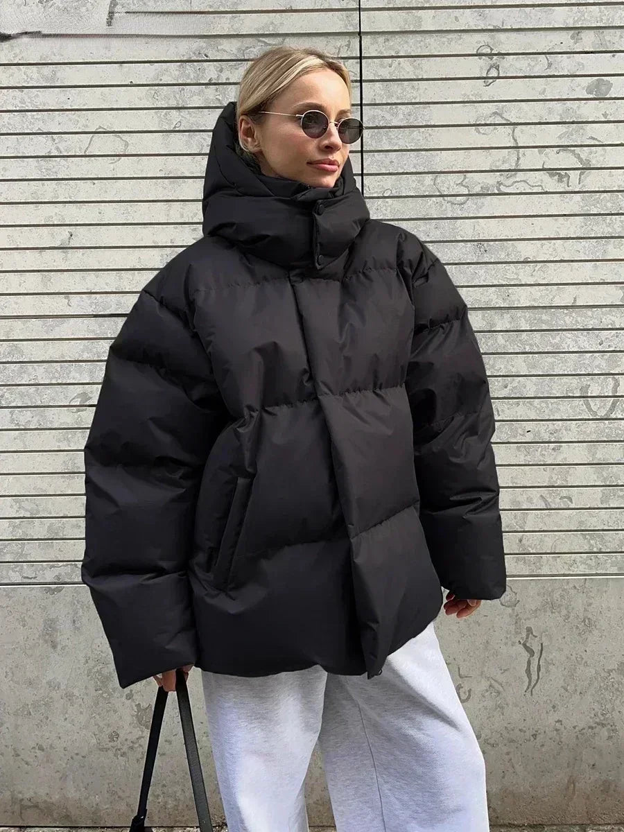 Variant image for Damen-Lange Winterjacke, Gesteppter Oversized, Polyester-4