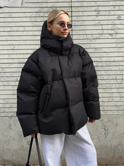 Variant image for Damen-Lange Winterjacke, Gesteppter Oversized, Polyester-4