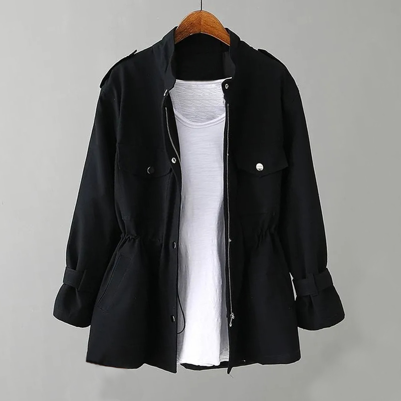 Damen-Trenchcoat, elegant, Baumwolle, Polyester 1