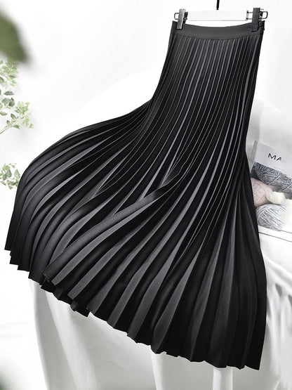 Damen Plissierter Knöchelrock Polyester-5