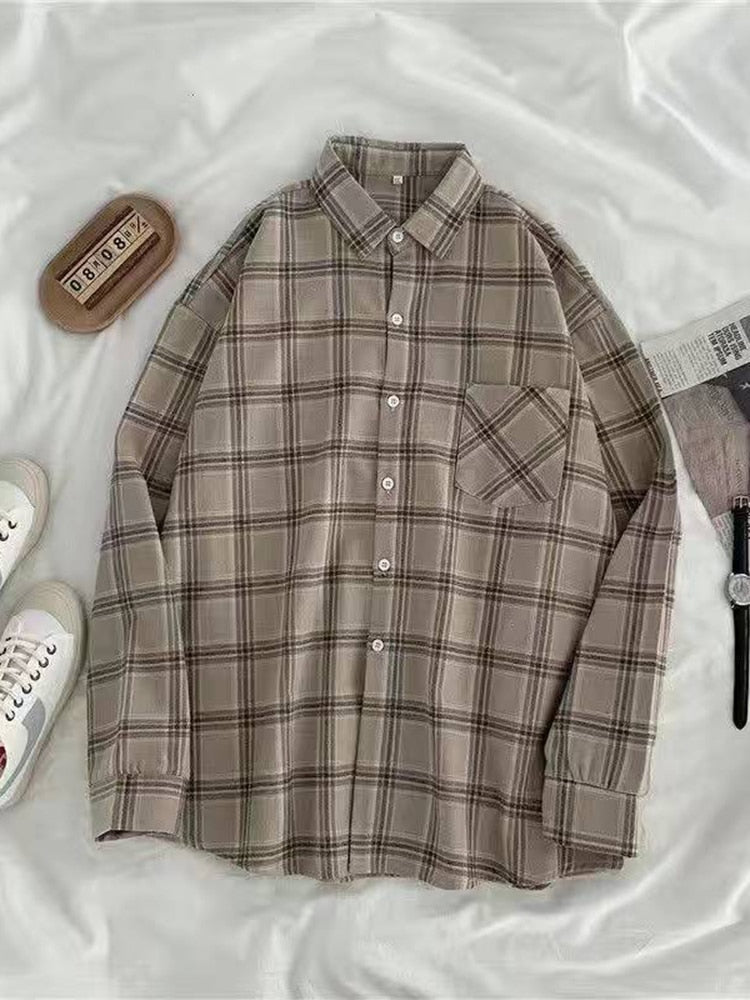 Damen-Hemd, klassisch, kariert, Polyester und Baumwolle 1