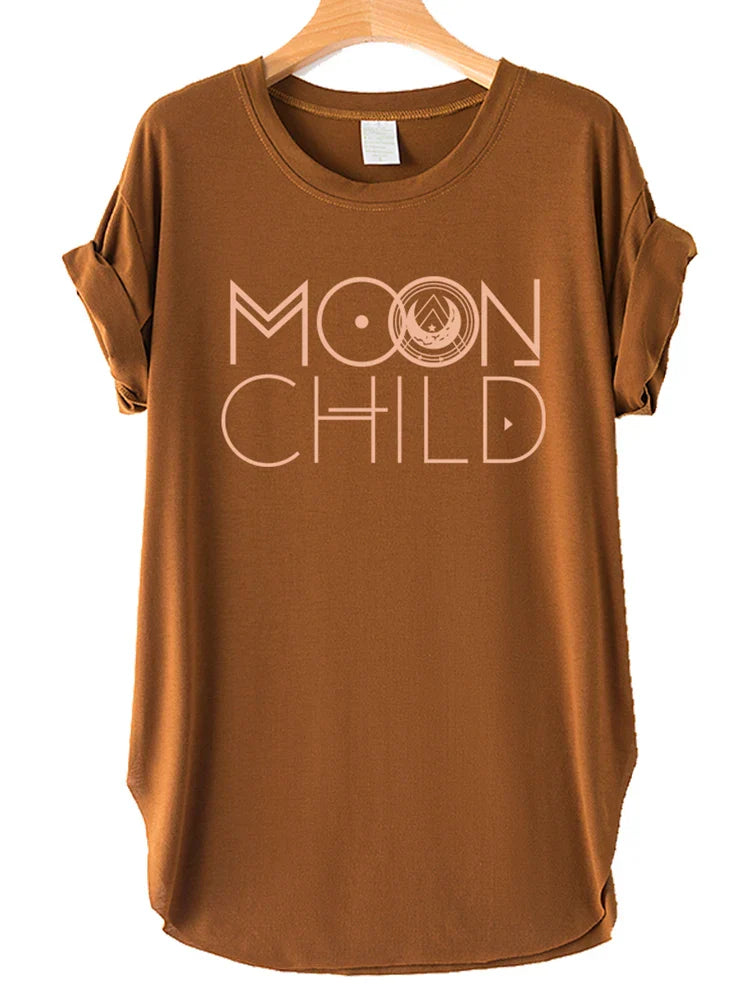 Damen-Oversized-T-Shirt, Boho-Stil, Baumwolle-1