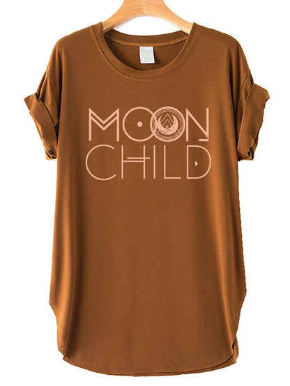 Damen-Oversized-T-Shirt, Boho-Stil, Baumwolle-1