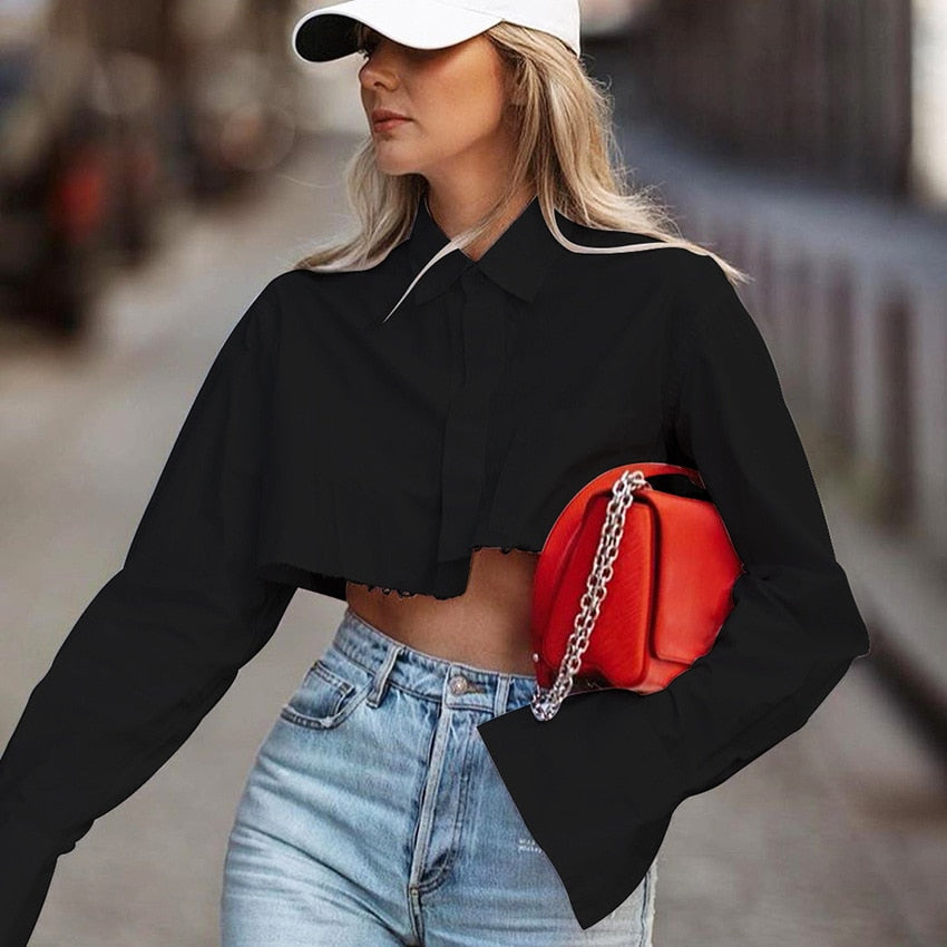 Damen-Crop-Top, kurzärmelig, Baumwolle 1