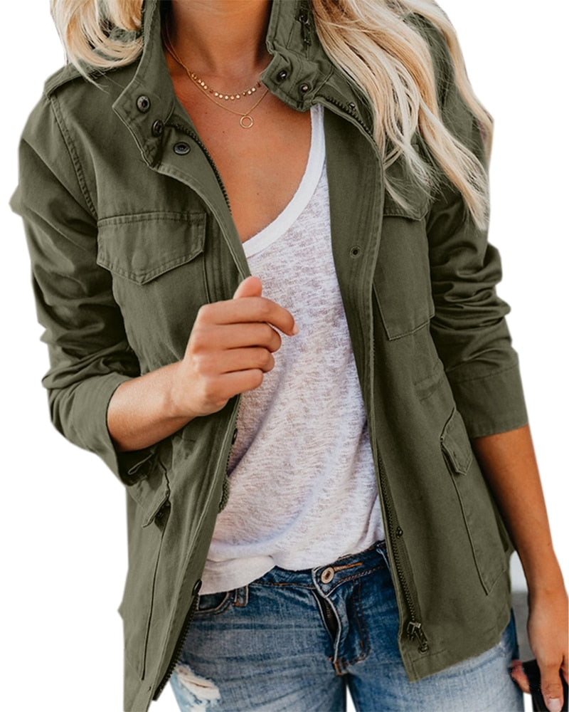 Damenjacke Herbst Streetwear Plus-Größe Nachhaltiger Stoff 2
