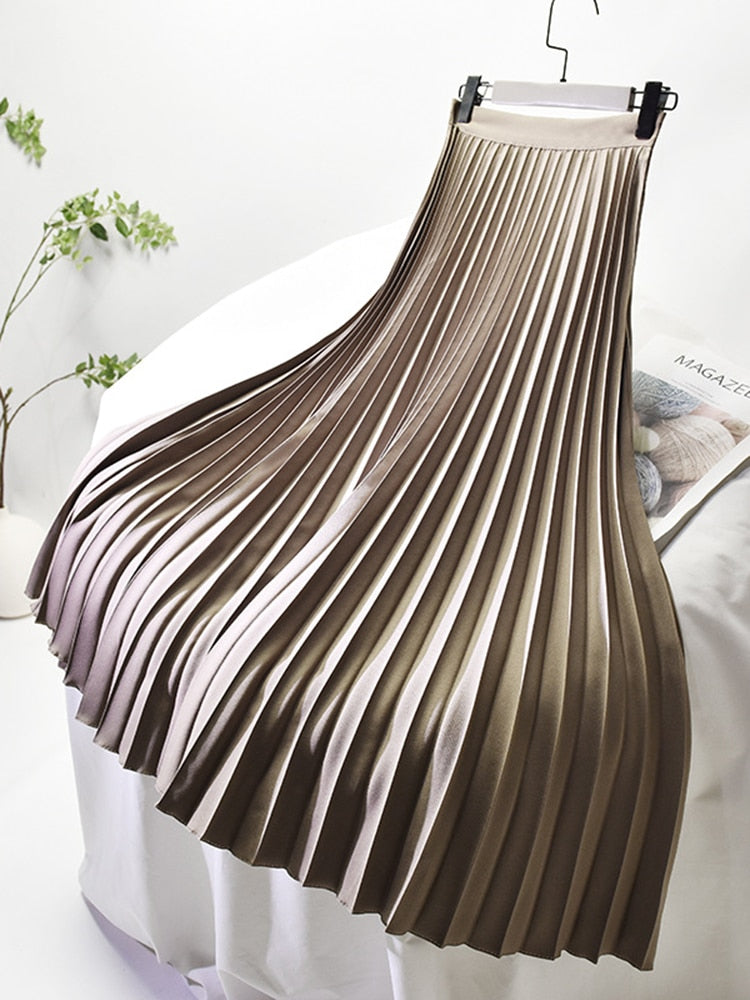 Variant image for Damen Plissierter Knöchelrock Polyester-9