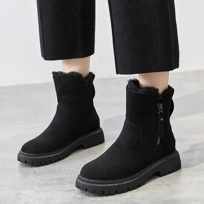 Damen-Schneestiefel mit Plüschfutter, Plateau, Synthetik 3
