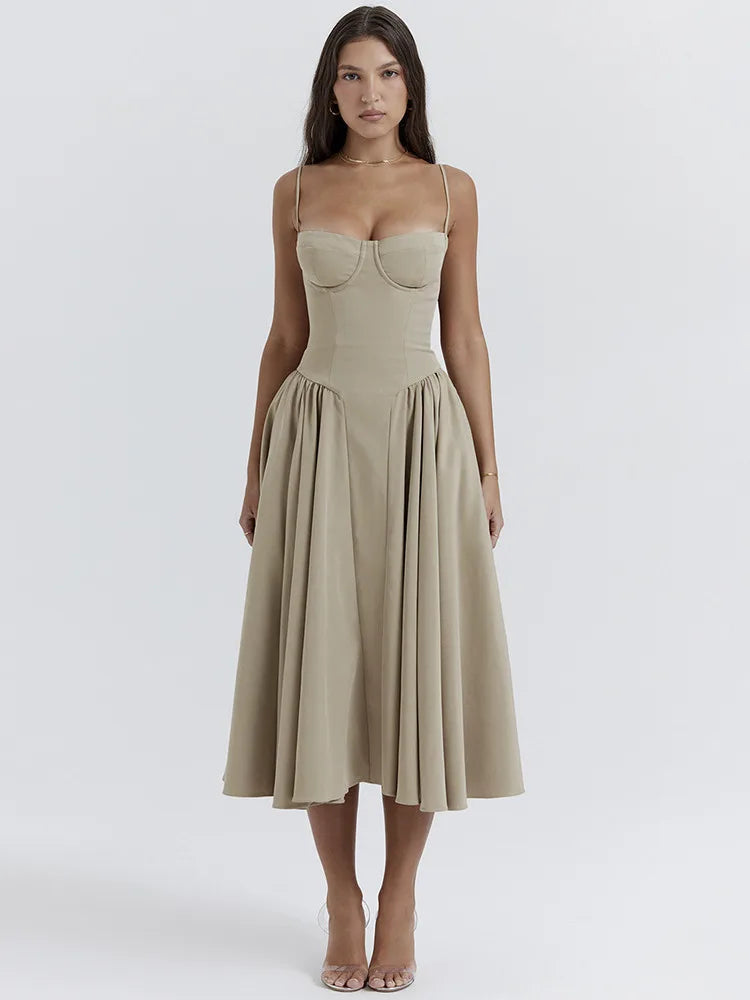 Schöne Damenkleider, voluminös, Rock, taillierte Silhouette, Polyester-4