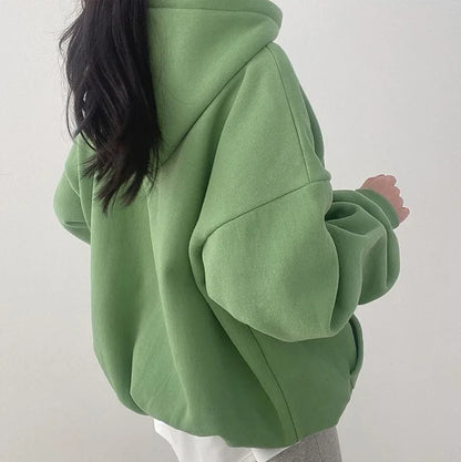 Damen-Oversized-Strickpullover mit Kapuze und abgesenkten Schultern, 100% Baumwolle-2