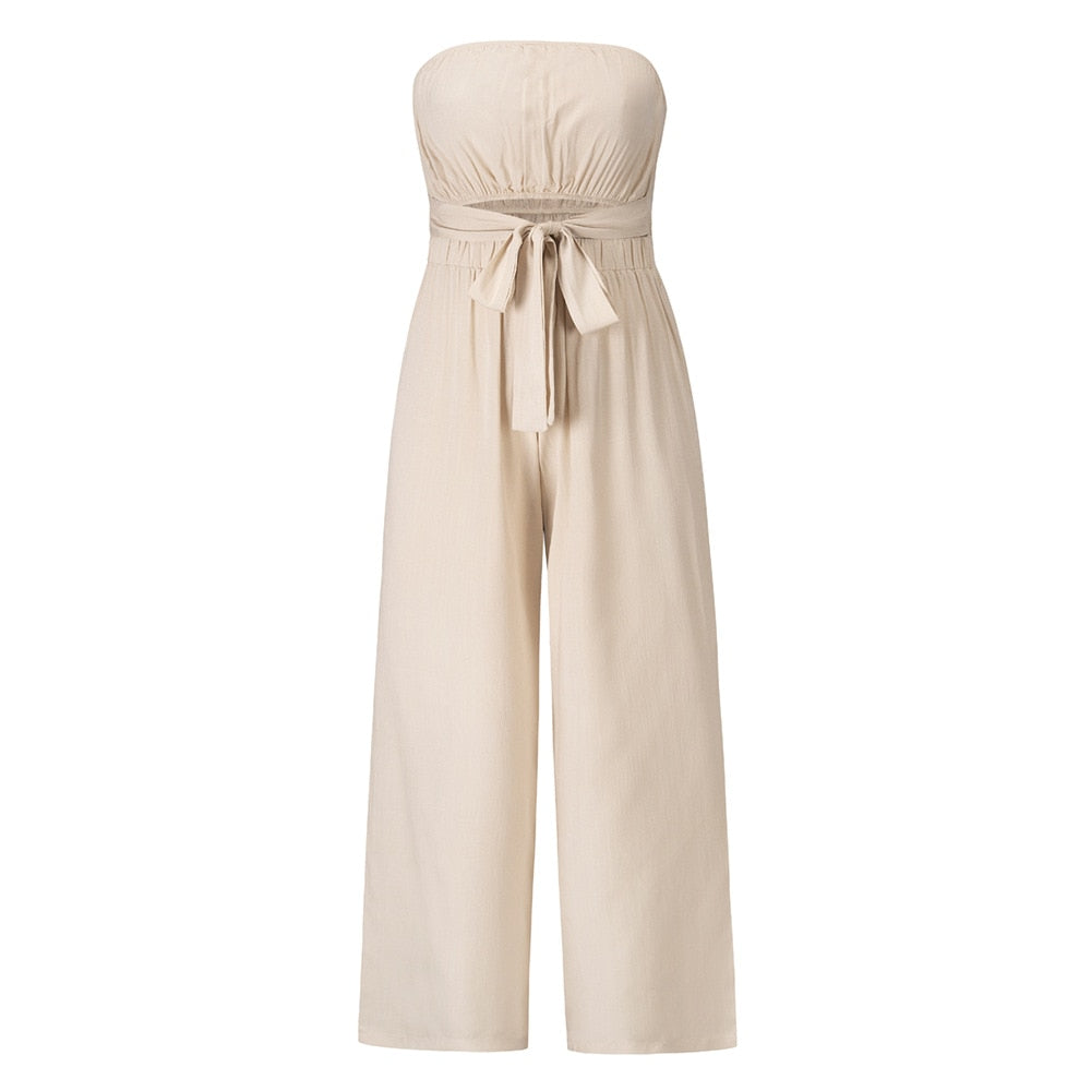 Damen-Overall, trägerlos, weit, Baumwolle, für den Sommer 4