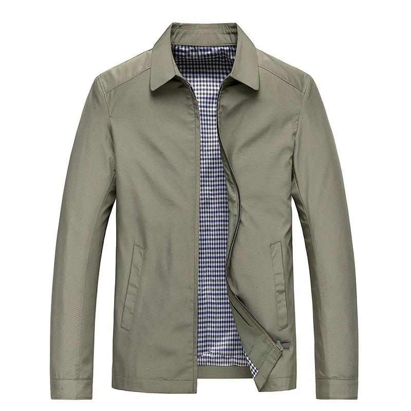 Herrenjacke, klassischer Stil, leichter Stoff, für Herbst- und Frühlingssaison-4