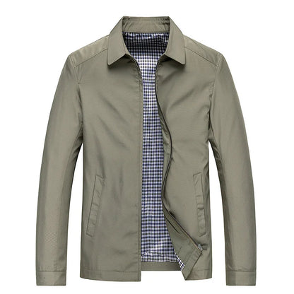 Herrenjacke, klassischer Stil, leichter Stoff, für Herbst- und Frühlingssaison-4