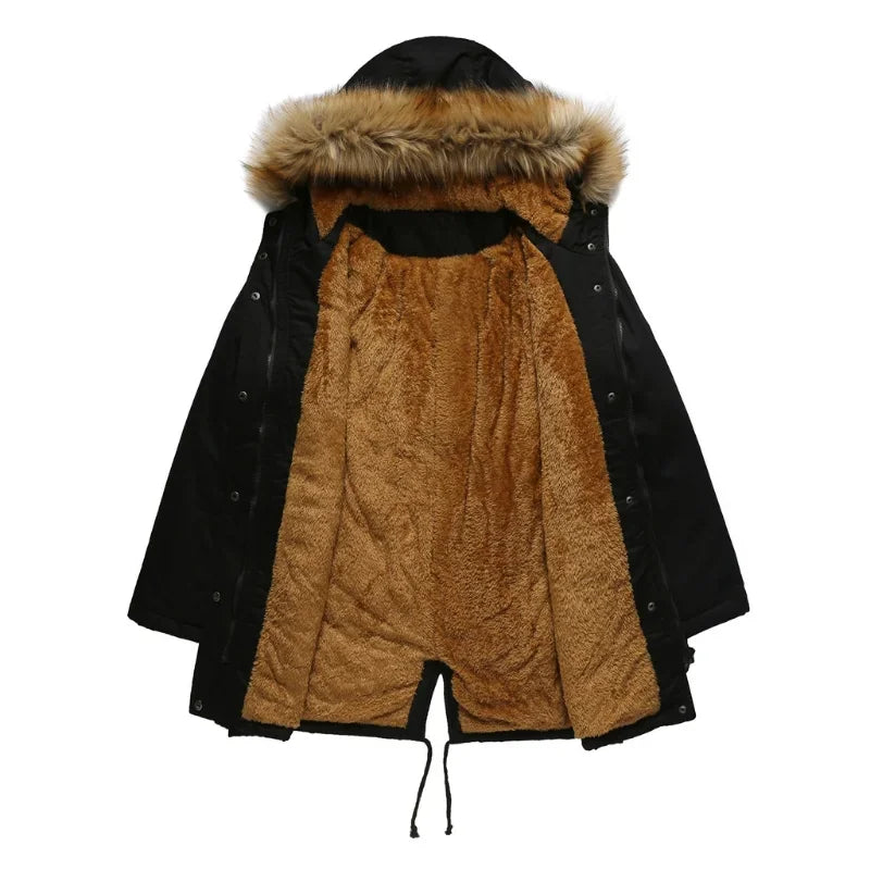 Damen Langer Parka Wasserabweisend mit Pelzfutter-5