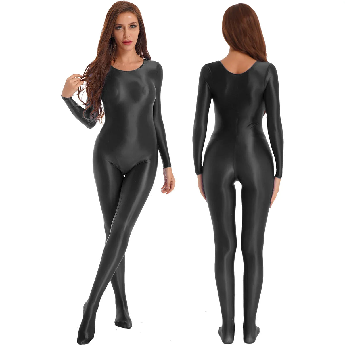Variant image for Damen-Jumpsuit Monochrom Langarm Lycra Nylon Elasthan-7
