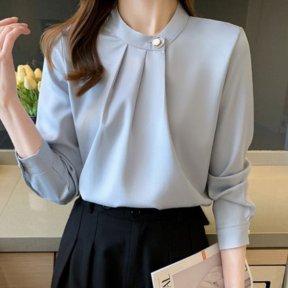 Damen Bluse Elegant Synthetikmaterial Lange Ärmel-6