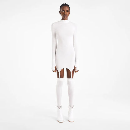 Elegantes schwarzes Minikleid mit Stehkragen – glitzerndes Kleid aus Polyester für Partys und besondere Anlässe 5