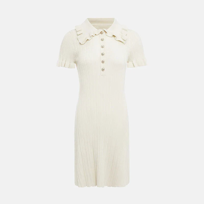 Variant image for Damen-Minikleid, mit Knopfverzierung und hohen elastischen Ärmeln, Polyester-2