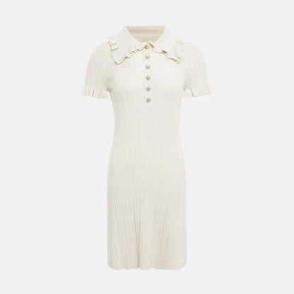 Variant image for Damen-Minikleid, mit Knopfverzierung und hohen elastischen Ärmeln, Polyester-2