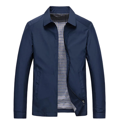 Herrenjacke, klassischer Stil, leichter Stoff, für Herbst- und Frühlingssaison-5