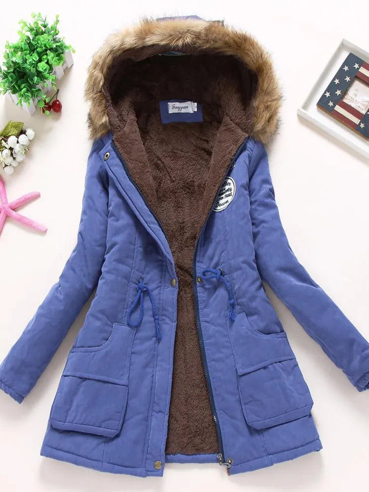 Damenjacke aus Baumwolle und Polyester für Herbst und Winter – Lässige Jacke mit Acetatfüllung und normaler Passform 2