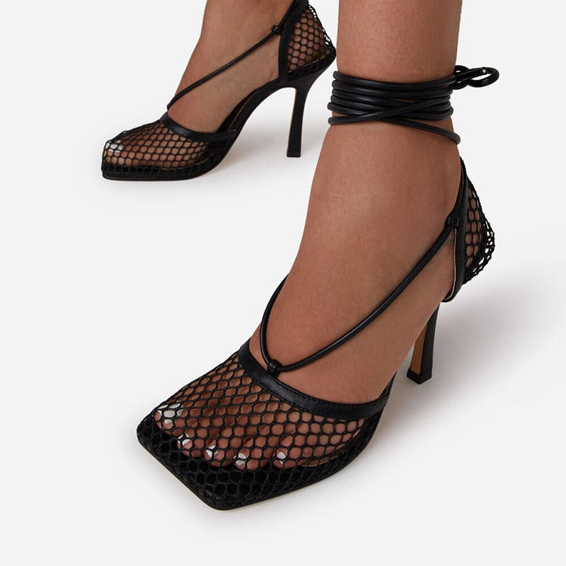 Damen-Hohe Absätze Spiralband Synthetischer Stiletto-Absatz-4
