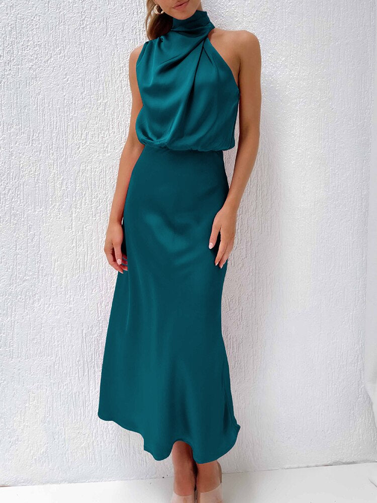 Variant image for Damen-Maxikleid, A-Linie, Synthetikfaser, mit Offenem Schulterband-6