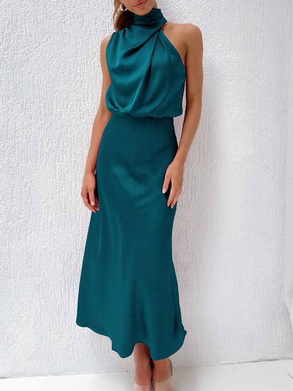 Variant image for Damen-Maxikleid, A-Linie, Synthetikfaser, mit Offenem Schulterband-6