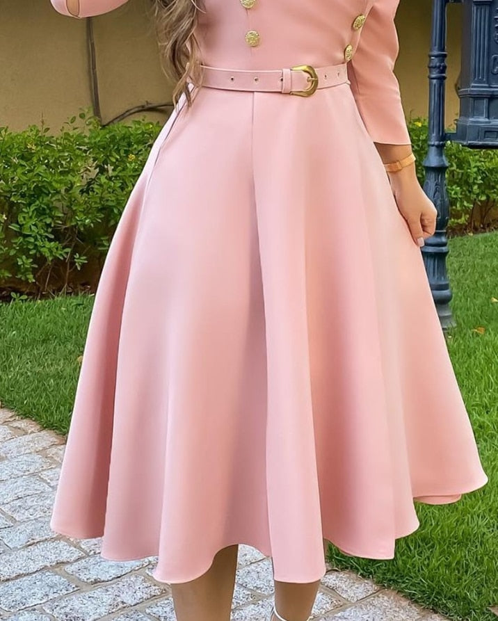 Damen Abendkleid Lang Tailliert Hochwertiger Stoff 3