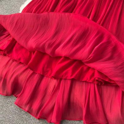 Maxikleid für Damen in A-Linie aus Polyester mit Reißverschluss für Party und Hochzeit – Elegantes langes Kleid für Frauen 3