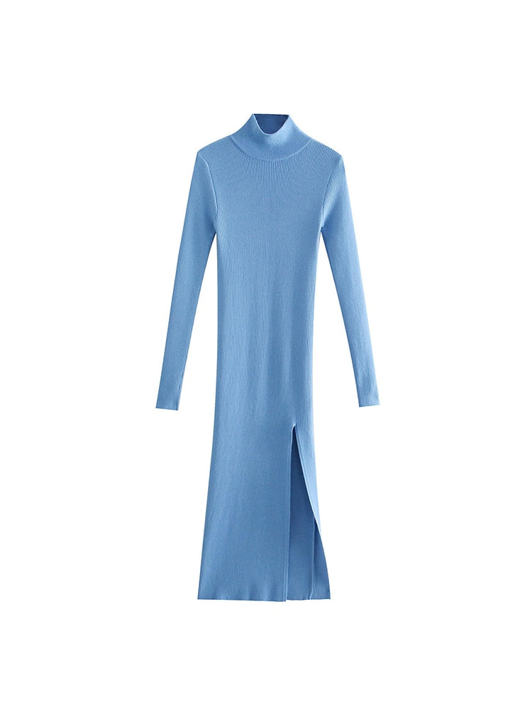 Variant image for Damenkleid Midi Rollkragen Figurbetont Polyester-2