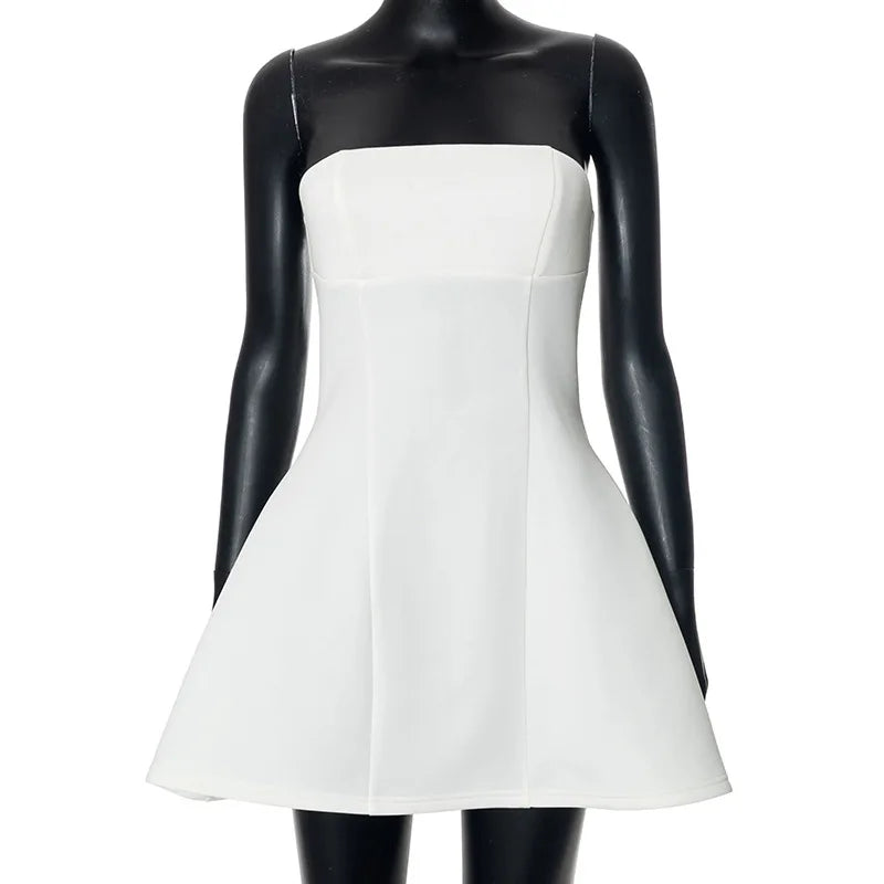 Damen-Minikleid, figurbetontes monochromes Polyester 6