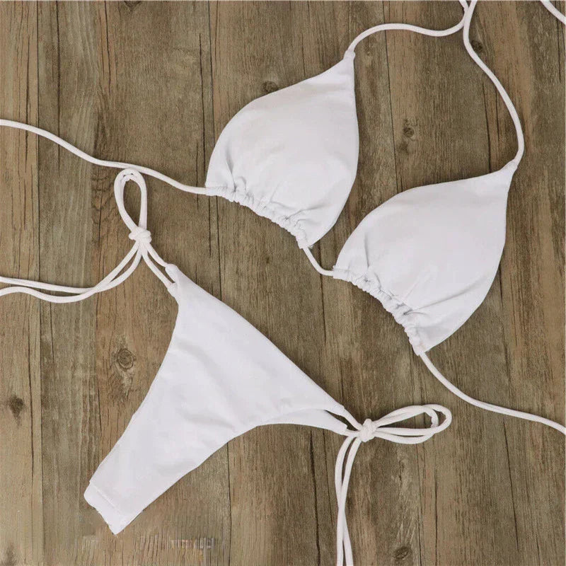 Damen Bikini Mikro-Brush Technologie Langlebiger Stoff-1