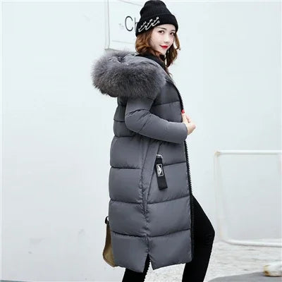 Variant image for Damen Winterparka Lang Kunstfell mit Kapuze-6