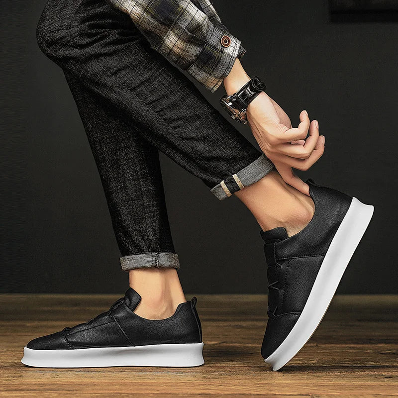 Herren-Sneakers, niedrig, modernes Leder-4