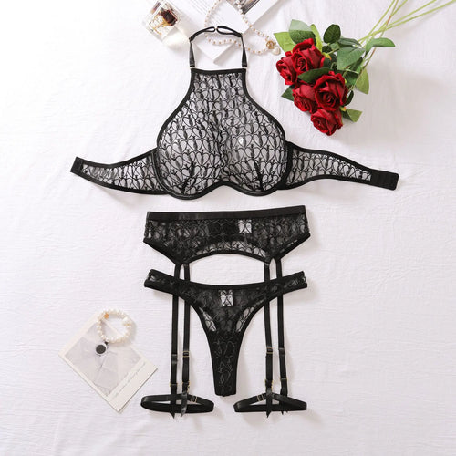 Damen-Unterwäsche-Set, minimalistisch, Polyester, schicke Unterwäsche, Body-1