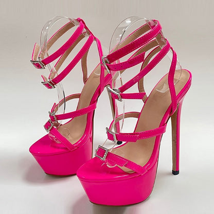 Variant image for Damen-Sandalen, Knöchelriemen, PU-Leder, 5-7 cm Plateau-10
