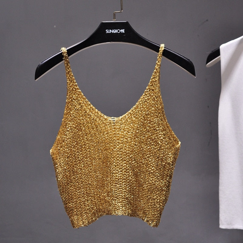 Damen-Top, lässiges Polyester, Spaghettiträger-4