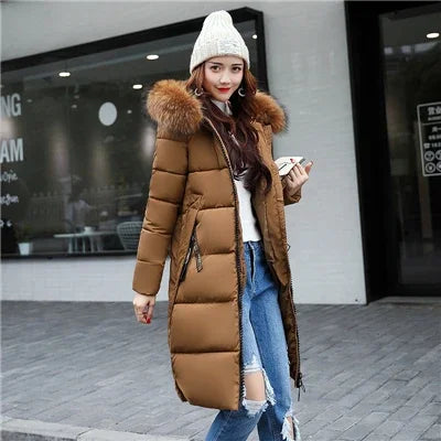 Variant image for Damen Winterparka Lang Kunstfell mit Kapuze-21