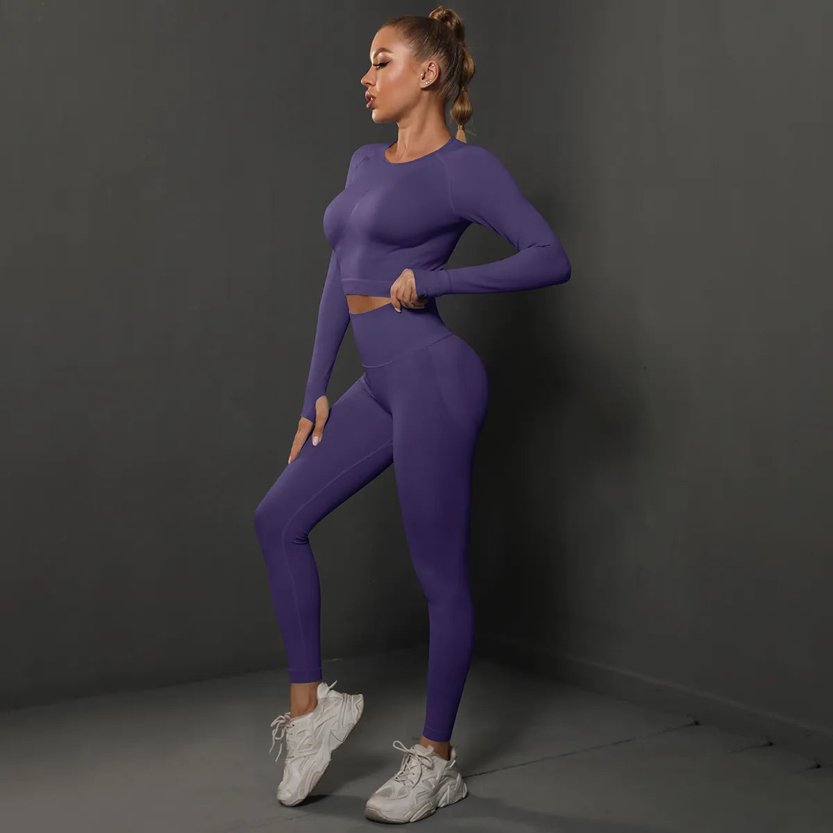 Variant image for Damen Sportliche Hose Hohe Taille Atmungsaktiver Spandex Nylon-55