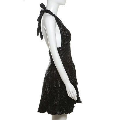 Mini-Kleid für Damen mit V-Ausschnitt – A-Linienform, Polyester, schmeichelhafte Falten, perfekt für Sommerfeste 6