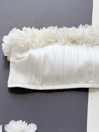 Badeanzug Damen Bandeau Elastisches Polyester für Strand und Pool-3