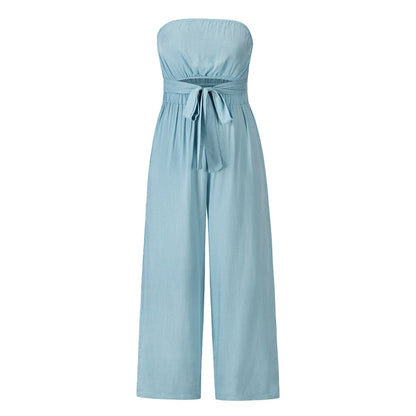 Damen-Overall, trägerlos, weit, Baumwolle, für den Sommer 5