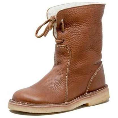Gefütterte Damen-Winterstiefel, wasserbeständig, bequem, mit Reißverschluss-1