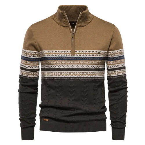 Herrenpullover im Retro-Muster – aus bequemem Polyester mit normaler Passform, perfekt für Alltag und Fest 1