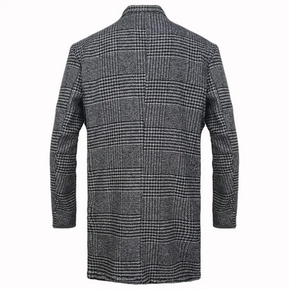 Langer Wintermantel Damen Elegant hochwertigem Stoff-4